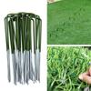 12PCS Garden Stakes Lawn Fixing Nails Green Lawn Turf Pegs Staples  for Artificial Grass