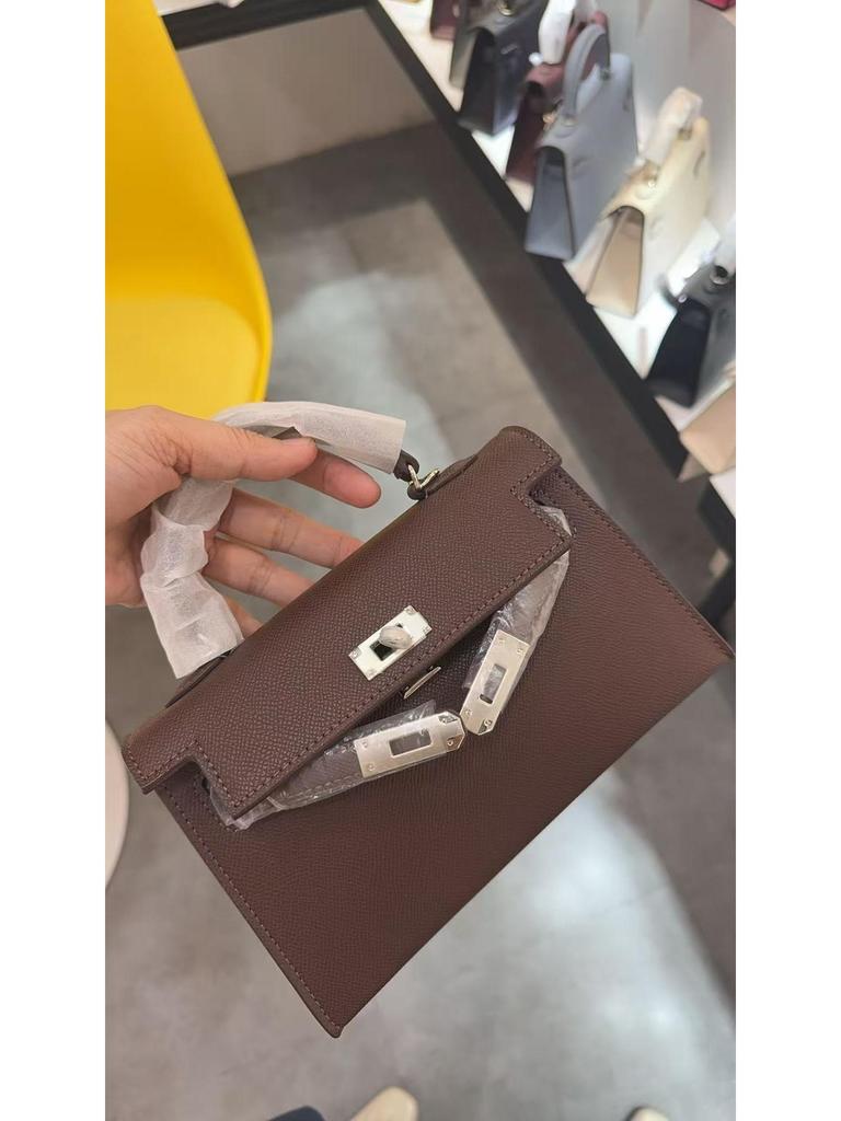 Elegant 2025 Summer Kelly-Style Mini Silver Buckle Handbag - Women's Shoulder & Crossbody Fashion Accessory