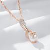 Crystal Flower Pearl Pendant Necklace For Women  Rose Gold  Color Mix Boho Ethnic Wedding  Jewelry Gift