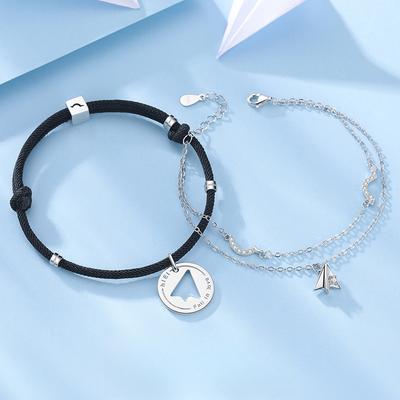 Paper Plane Couple Bracelet Man and Woman A Pair of Long-distance Love Creative Gift Niche Design Light Luxury Hand Rope