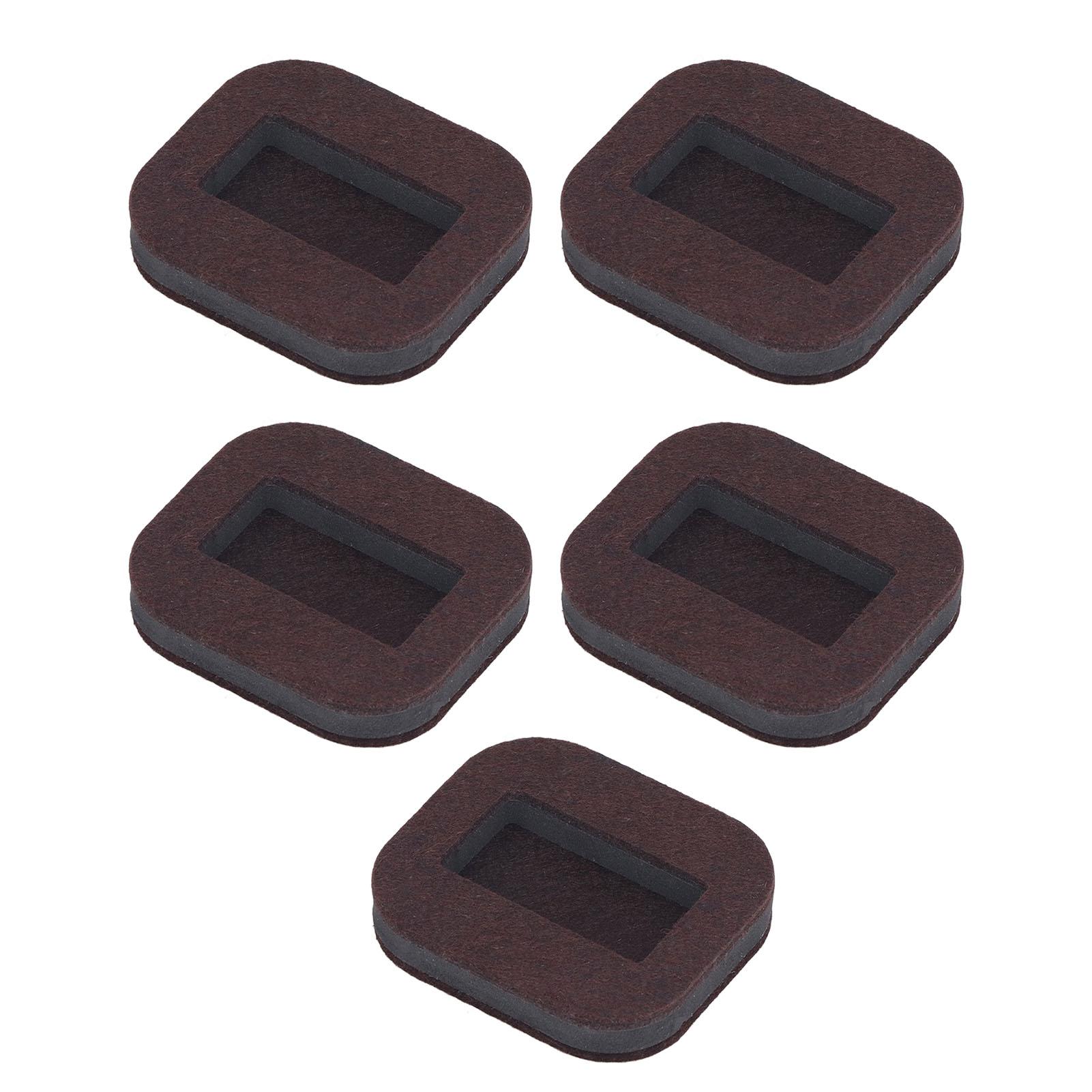 

5 Pcs Felt Caster Cup Rectangle Concave Office Chair Roller Fixing Pad Furniture Wheel Caster Cup for Hardwood Brown