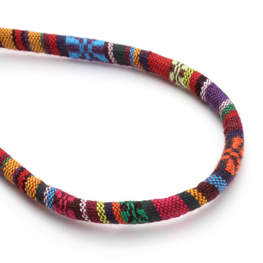 Louleur Twisted Cords Rope Colorful Handmade Fabric Ethnic Rope Cotton Cord Embroider Cords for Jewelry Making DIY Bracelet
