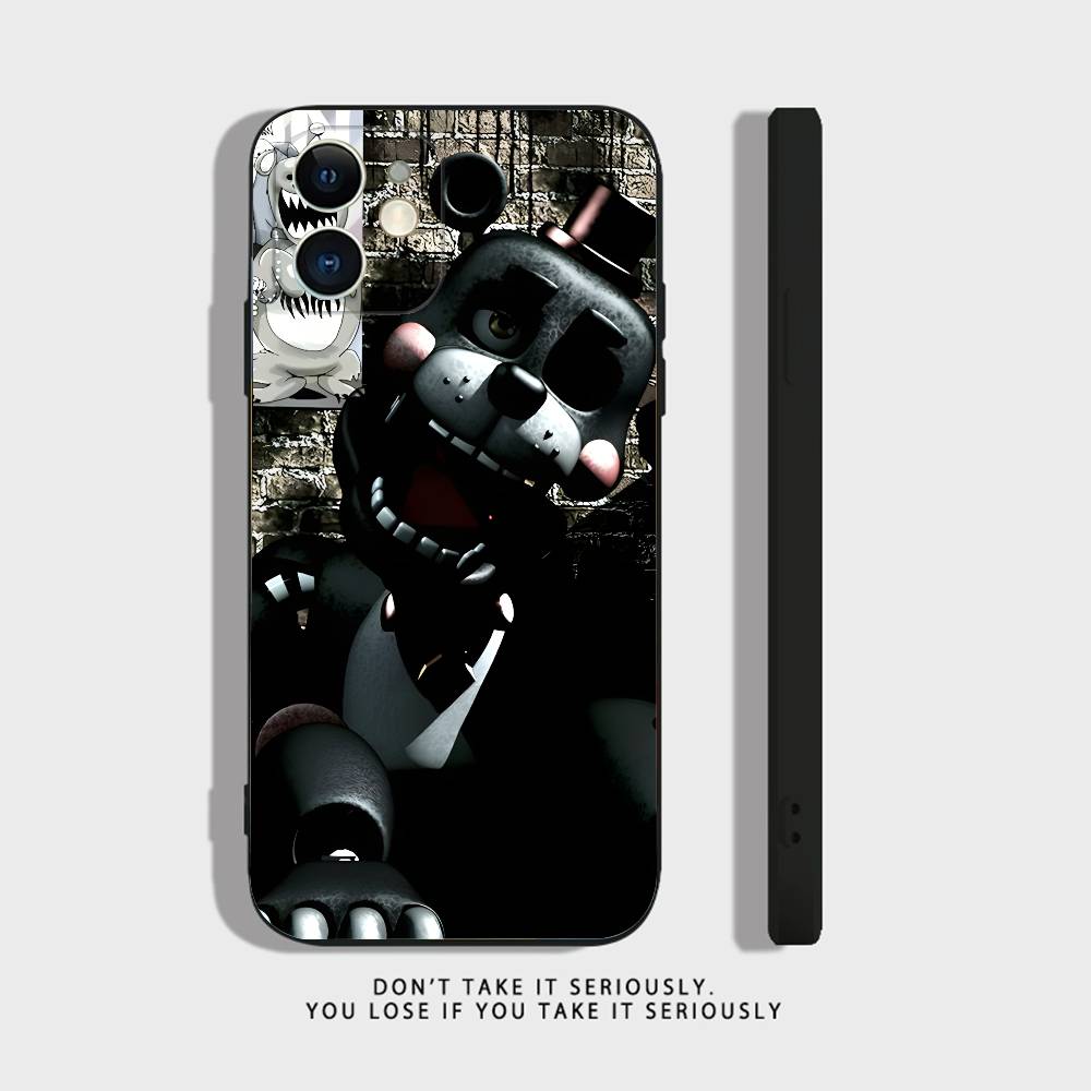 Five-Nights-At-Freddys F-Fnaf Průhledný silikonový kryt pro iPhone 17,16,15,14,13,12,11Pro,Max,Mini,XS,X,8,Plus Nárazuvzdorný černý kryt