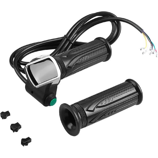 Vbest life 1 Pair E-Bike Throttle Voltmeter Handlebar Grip, Waterproof E-Bike Throttle Handlebar with LCD Display Modified Part for Electric Bike