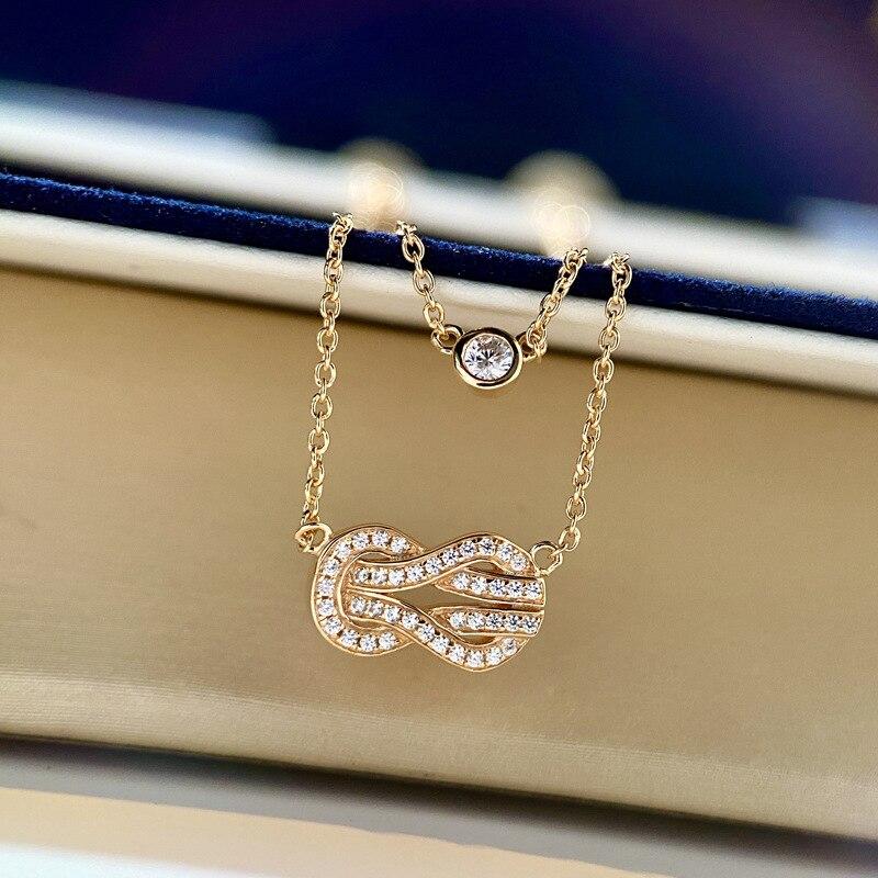 Creative Pendant Necklace For Women Aesthetic Mini Zircon Silver Color Neck Chain Fashion Korean Jewelry Accessories Gift KBN224