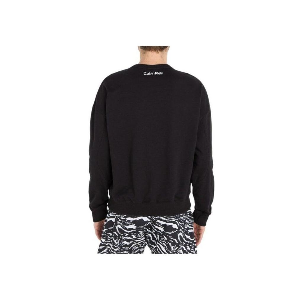 Calvin Klein Letter Print Crew Neck Loose Long Sleeve Sweatshirt Men sweatshirt Black 000NM2415E-UB1
