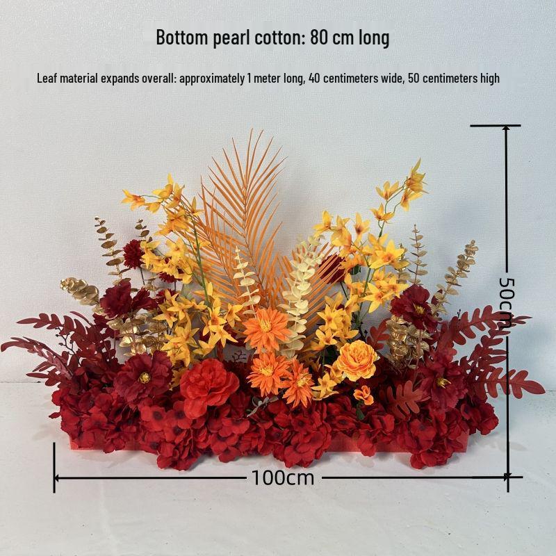 Mori Style Wedding Aisle Flower Row - Artificial Floral Decoration for T-Stage & Background