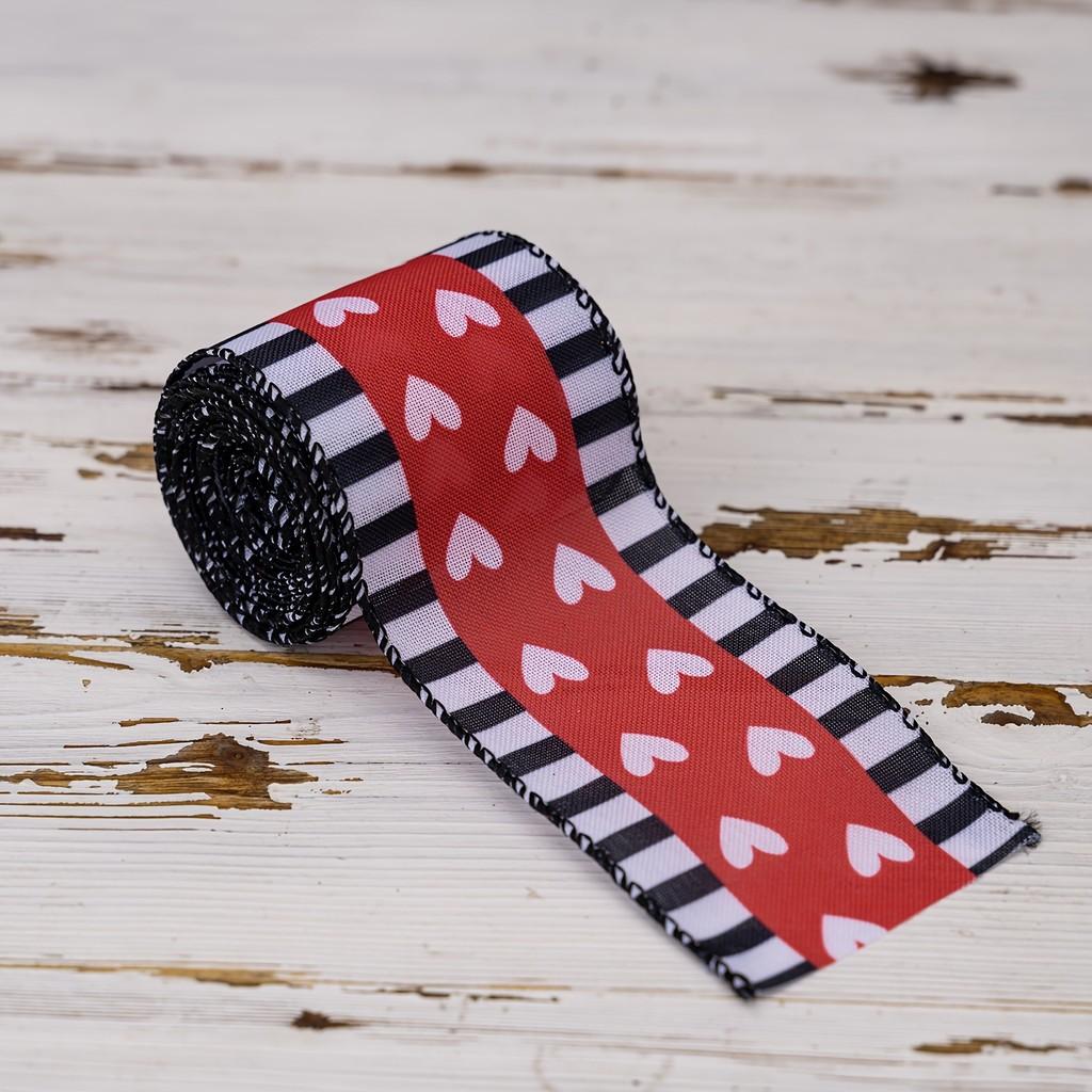 Valentines Colorful Heart Print Ribbon For Gift Wrapping And Crafting Decorations