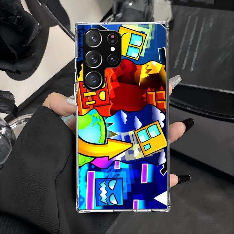 Geometry Dash Game Phone Case for Samsung Galaxy S25 Edge S24 Ultra S23 Plus S22 S20 FE S10 + Soft Print Cover Coque