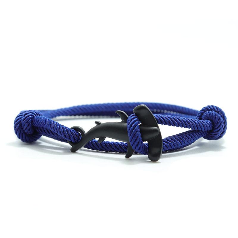 Charm Bracelet Men Women Double Layer Adjustable Ocean Shark Braslet Camping Jewelry Male Beach Accessories Gift For Him Pulsera