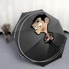 Ombrello da Viaggio a Tema Mr. Bean - 8 Stecche, Apertura e Chiusura Automatica, Design Pieghevole Portatile, Ombrello Compatto ed Elegante Adatto per Esterni