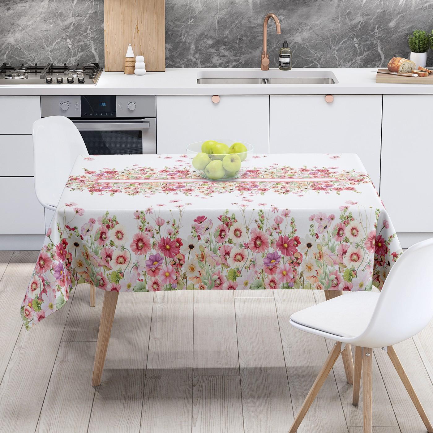 

Pink Flower Waterproof Polyester Tablecloth Suitable for Restaurant Buffet Parties Picnics and Party Decorations 52*70inch
