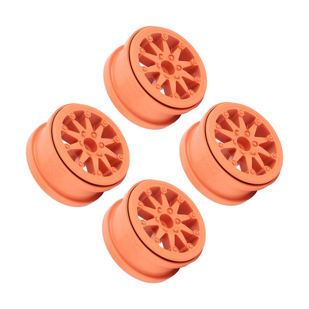 4Set 2.2 Inch Wheel Rim Nylon RC Car Wheel Rim for Axial SCX10 Wraith RR10 110 RC Cars Orange