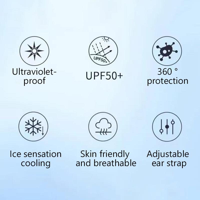 Upf 50+ Balaclava Men Women Face Mask Sun/Uv Protection Breathable Long Ice Silk Neck Covers For Cycling Motorcycle Fishing