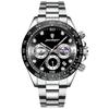 POEDAGAR 629 Sport Chronograph Men Watch Waterproof Luminous Quartz Watches Stainless Steel Watch for Men