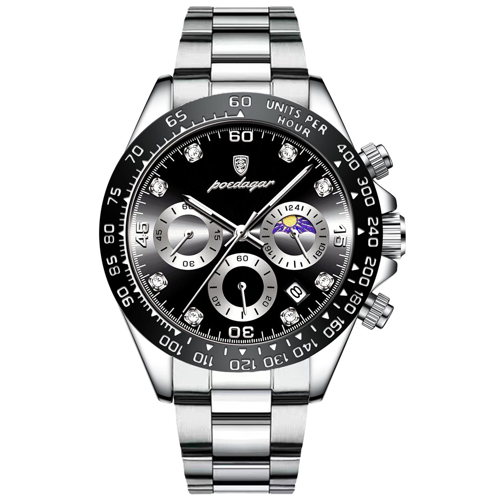 629 Sport Chronograph Men Watch Waterproof Luminous Quartz Watches Stainless Steel Watch for Men Chronograph Watch