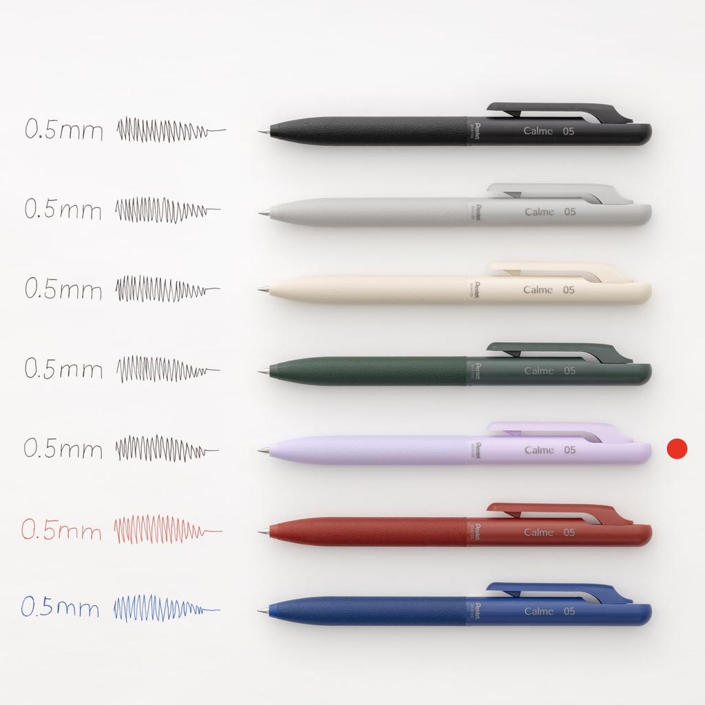 PENTEL Calme Ballpoint 10 Oil-Based Pen, 0.5mm, Purple, Pens, BXA105V-A (10)