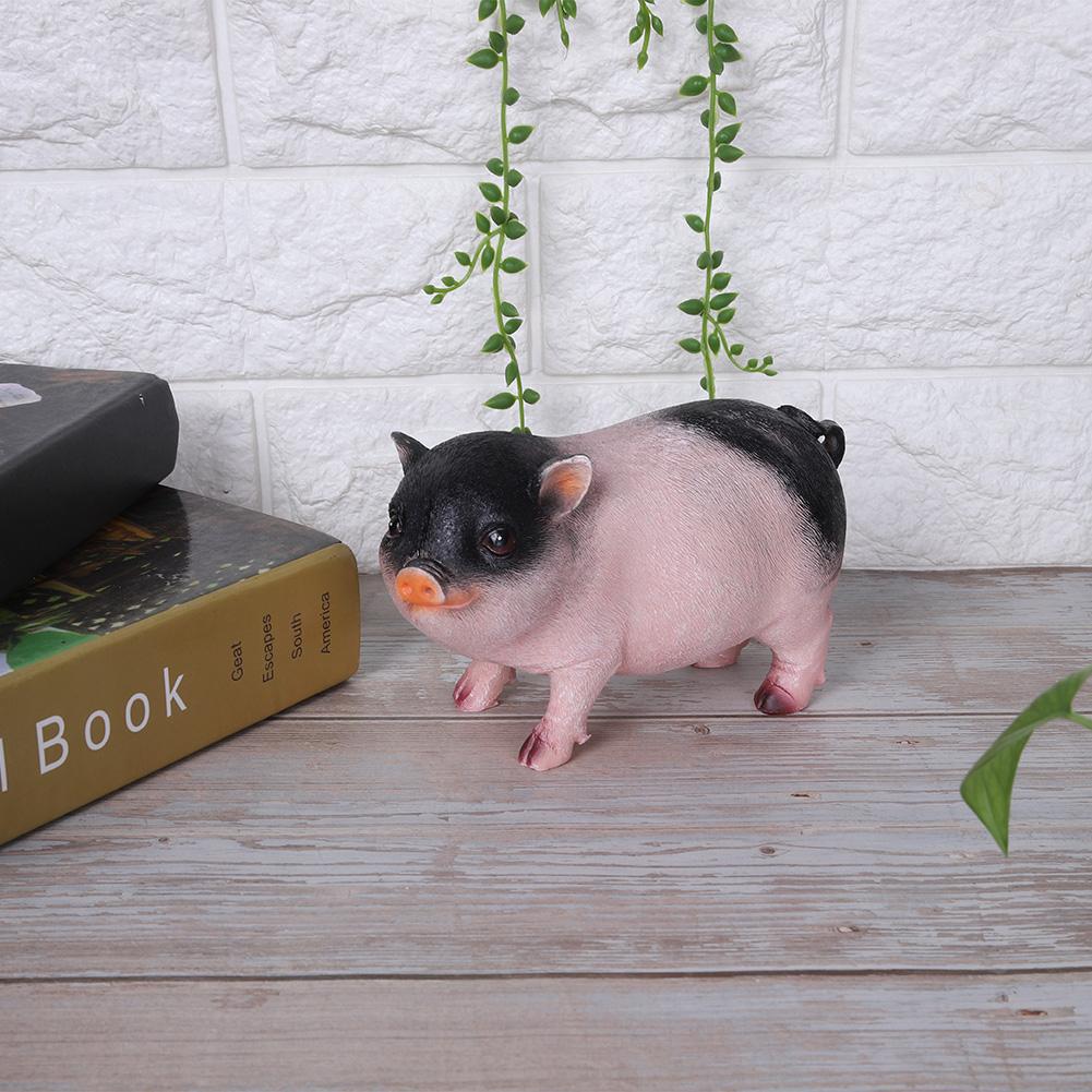 Simulation Cute Small Pig Decor Artificial Animal Model Bonsai Resin Craft Home Decoration Gift