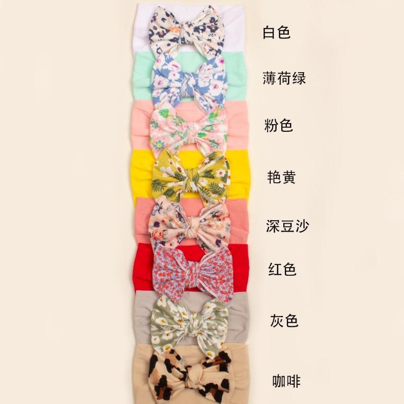 

New baby bow headband, cute printed children s headscarf, soft and comfortable baby hair accessories