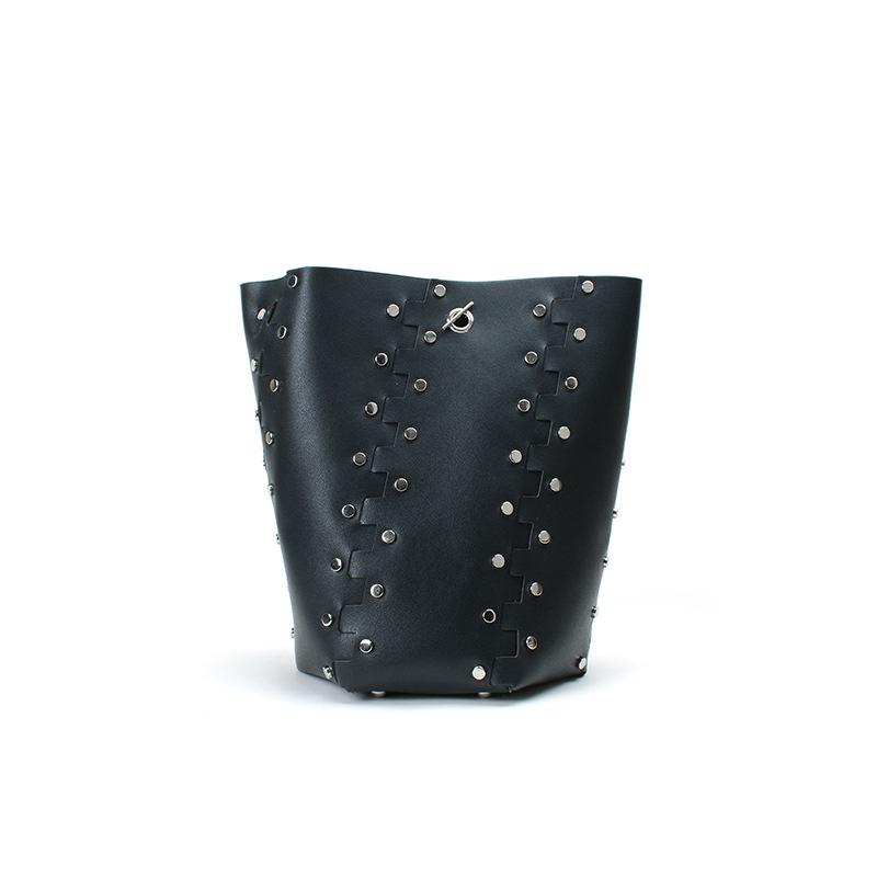 Genți mari tip găleată, nituite, de designer, pentru femei și genți de umăr tip messenger pentru femei de înaltă calitate