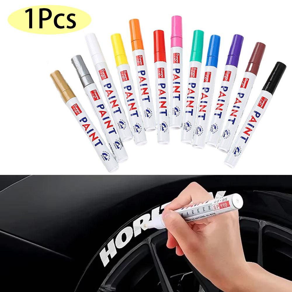 Pennarello Vernice Auto Impermeabile Pennarello Segna Ruote Pneumatici Auto Oleoso Pennarello Vernice Permanente per Pneumatici Gomma Auto CD Metallo