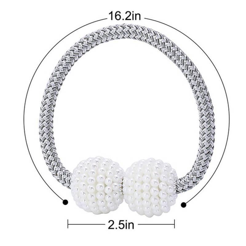 2026 Magnetic Curtain Tiebacks Braided Ball Buckle Punch Free Drapery Holdback Clips Tali Tirai Magnetik