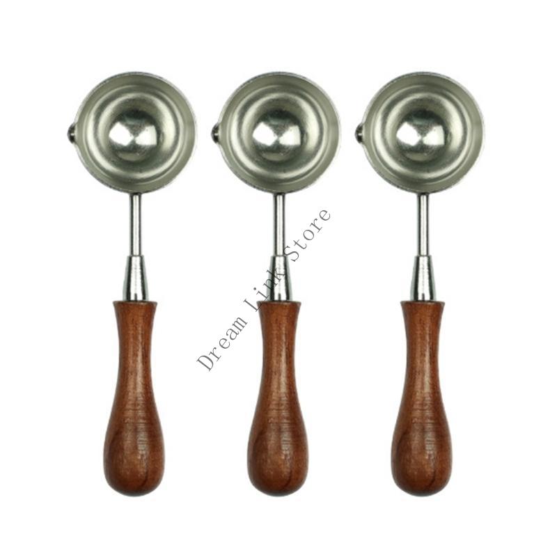 Q1FD 3 Pcs Metal Sealing Spoon Wax Seal Spoon Wax Sealing Stamp Melting Spoon