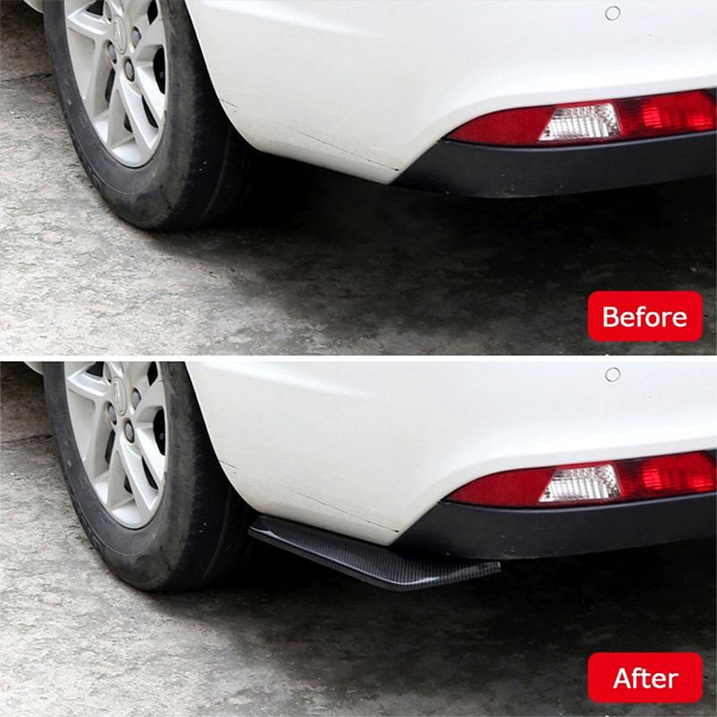2pcs Rear Bumper Strip Lip Spoiler Diffuser Splitter Scratch Protector Winglets Rear Lip Wrap Angle Splitters Universal