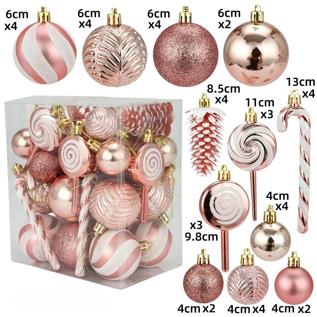 29/36/40pcs Christmas Ball Silver Red Christmas Tree Hanging Pendants Printed Special-shaped Gold Christmas Spheres  New