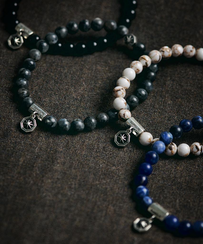 Ramolin Shell Bead Silver Bracelet