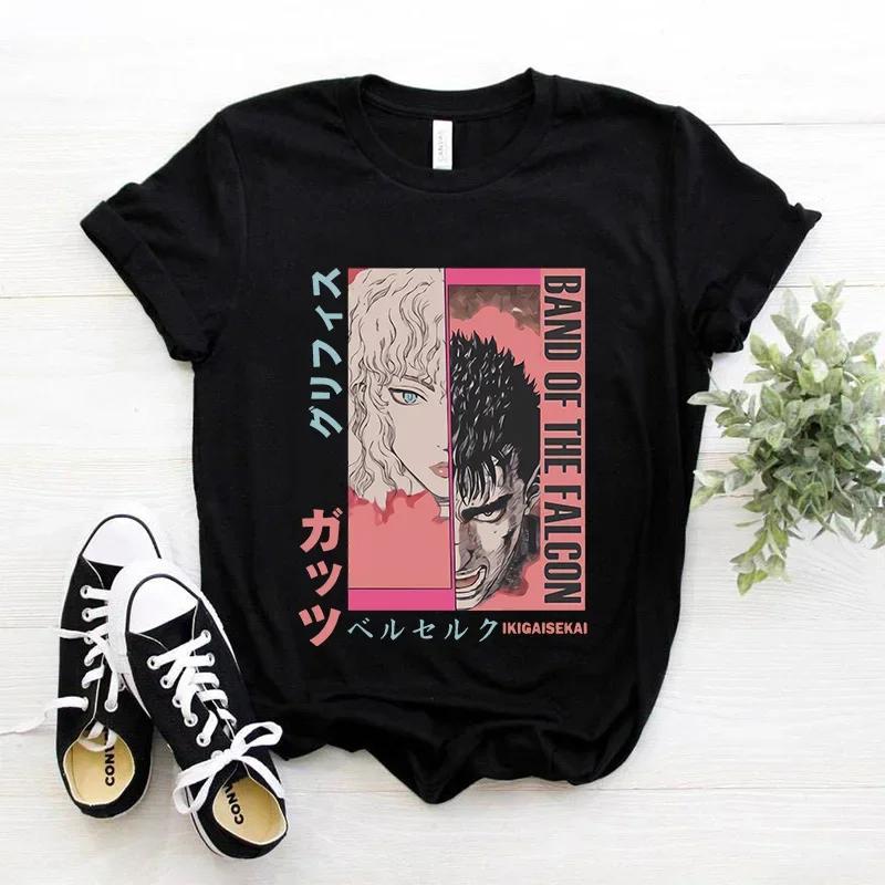 Anime Berserk Tričko Unisex Japonský Y2k Streetwear Manga Guts Vtipná Trička Dámský Top Kawaii Krátký Rukáv 90. léta