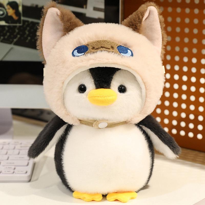 Cartoon Cute Penguin Turned Cat Shark Doll Plush Toy Kitten Doll Children Soothing Doll