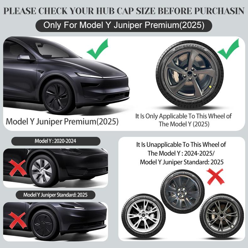 4 Stück für neues Modell Y 2025-2026 Juniper 19 Zoll Turbinenstil Radkappe Felgenabdeckung Zubehör Radkappe Automobilradkappe für Tesla