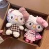 Winter Plush HelloKitty Keychain Scarf Kitty Dress Up Girl Birthday Gift Angel Shaped Kitty Cat Pendant Car Decoration Xmas Gift
