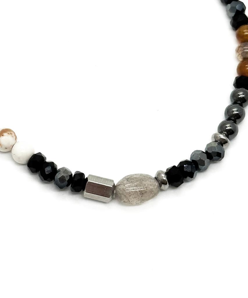 Monoflux Core Tone Gemstone Bracelet _ Brown Core