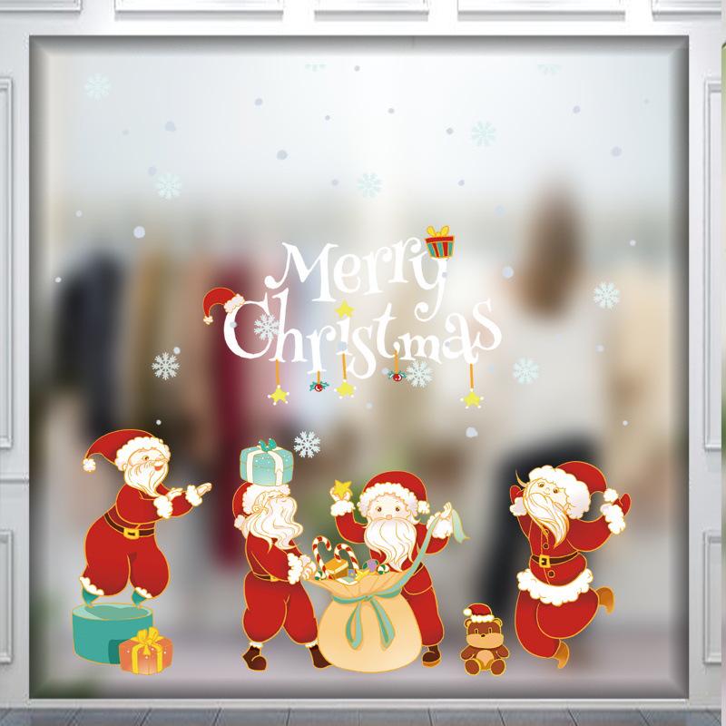 Autocolante Festive de Sărbători: Decor Static pentru Uși și Ferestre de Sticlă pentru Crăciun și Anul Nou