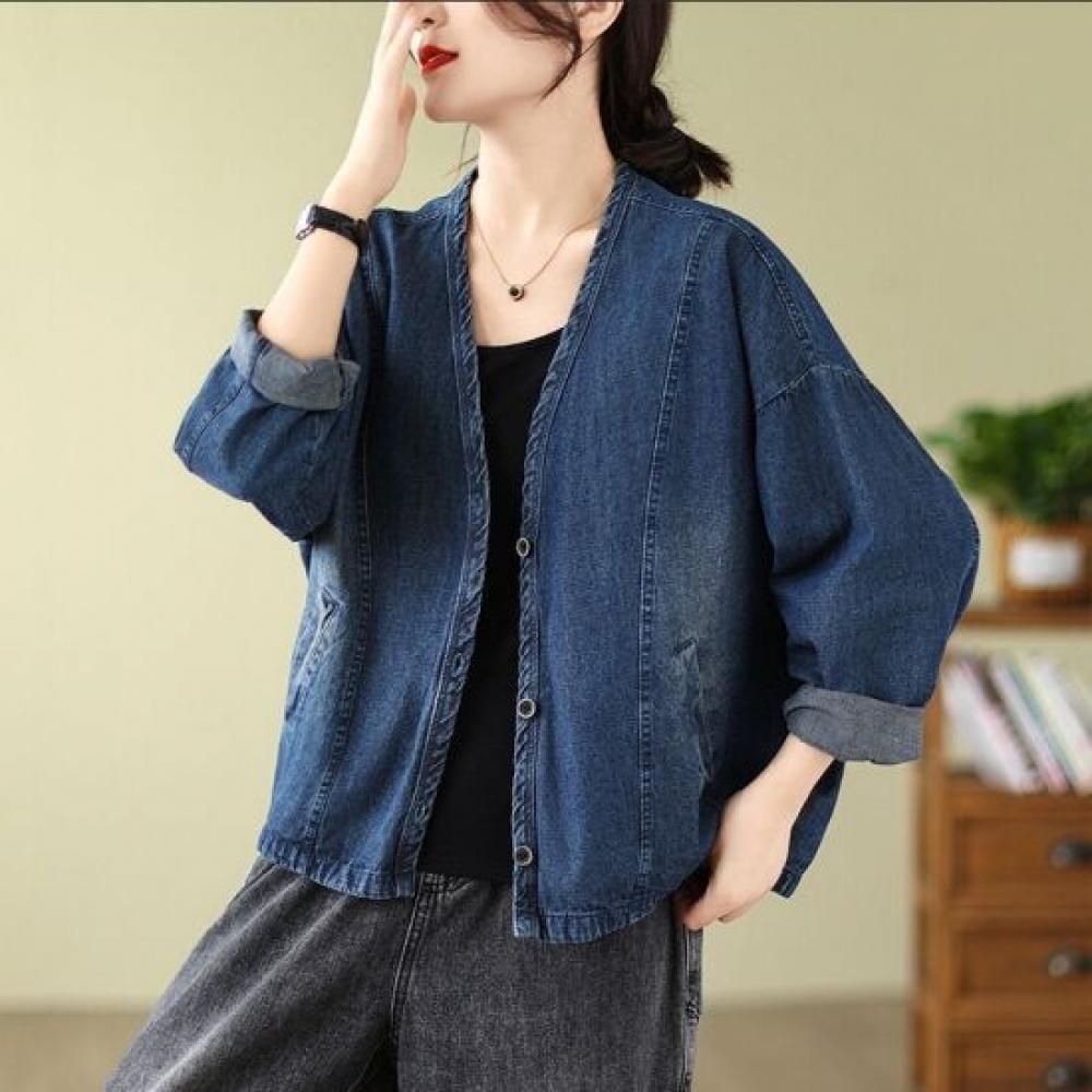 Rellawear V Neck Denim Shirt Ryfw10