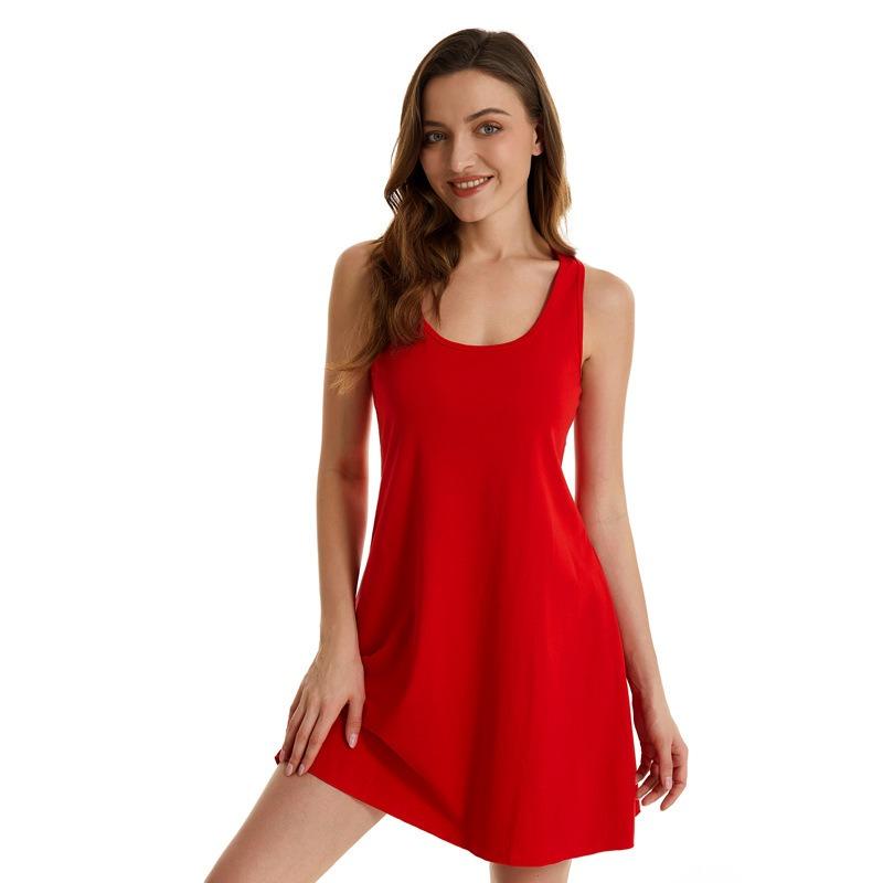 Women's New Nightgown Cotton Frame Stretch Large Size Pajamas Vest Skirt Can Be Worn Outside The Home Clothing Nightgowns