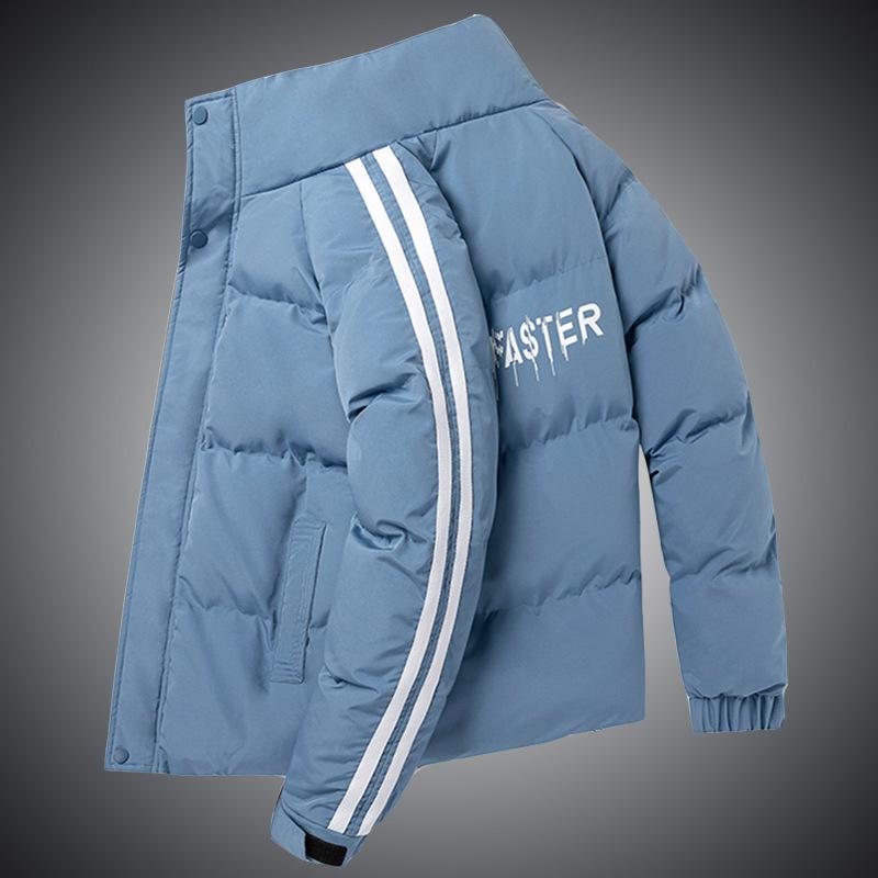 

Осенне-зимняя куртка с воротником-стойкой, мужская ветрозащитная универсальная повседневная куртка с начесом 4XL синий