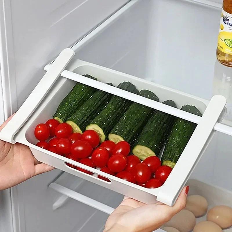 Kühlschrank Ei Obst Aufbewahrungsbox Schubladentyp Lebensmittel-Crisper Hängender Lebensmittel-Organizer Küchenzubehör Kühlschrank-Organizer Regal