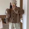 Autumn and winter new retro loose lazy wind knitted cardigan top women's solid color temperament versatile sweater jacket