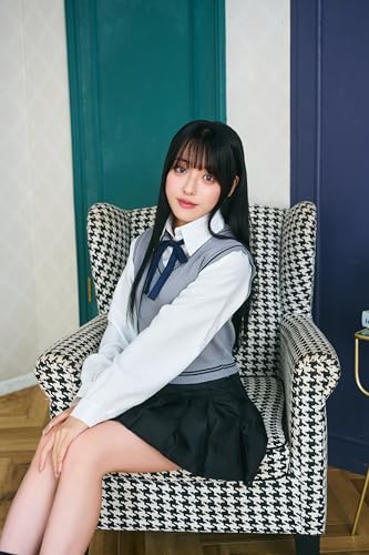 Clearstone Ulzzang Sailor Cosplay Halloween Knit Vest, Women's, Gray X Black