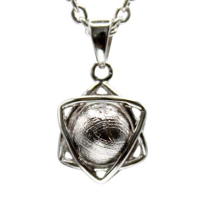 Gibeon Meteorite Pendant Hexagram Star of David Lucky Star