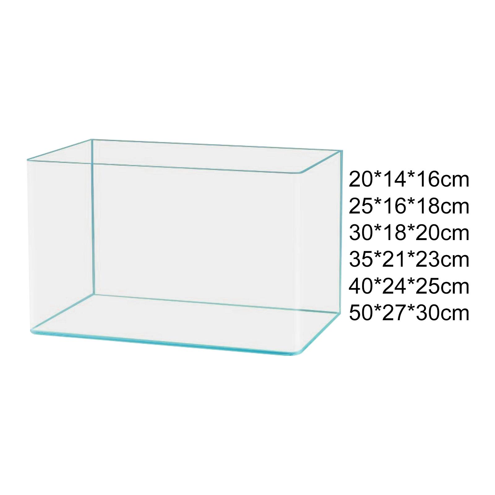 

Clear Glass Fish Tank Betta Fish Tank Minimalist Easy to Clean Aquatic Landscape Decor for Party Apartment Office Living Room 20cmx14cmx16cm