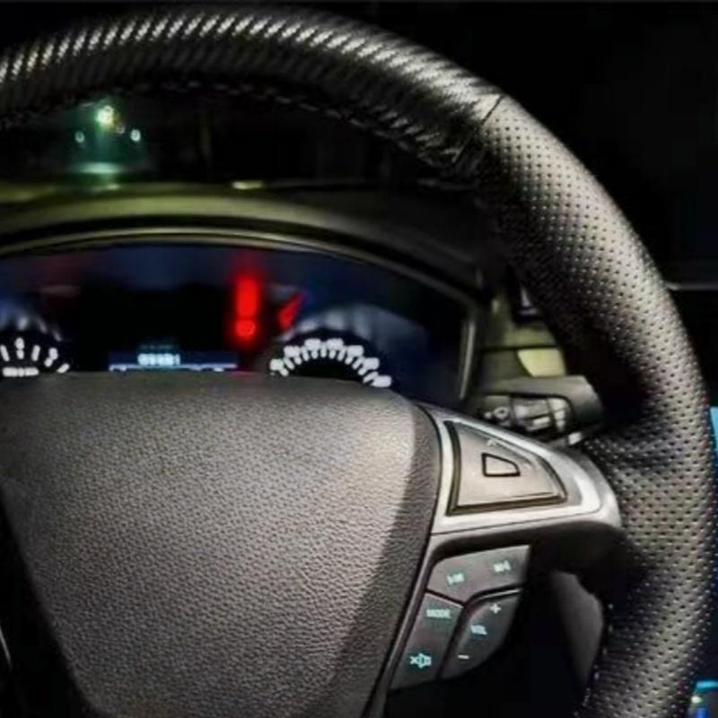 Car Steering Wheel Braid Cover Soft 100% Fit For Ford Edge 4dr SUV 2015-2017 Ford Fusion Sedan Car Products Steering Wrap