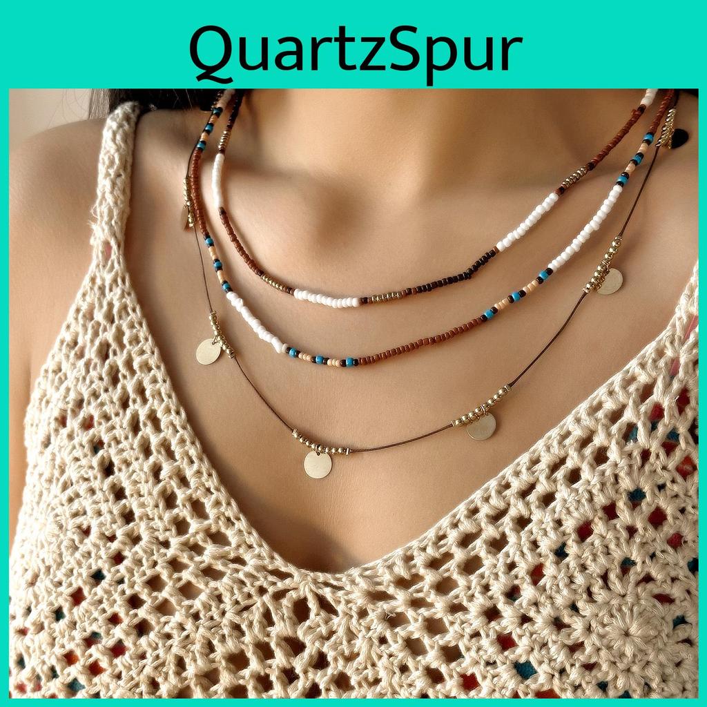 Bohemian Style Beaded Necklace With Handmade Layered Choker For Women