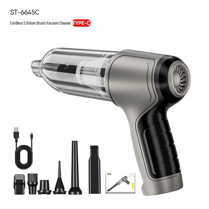 Handheld Car Vacuum Cleaner: Wireless Charging, Dual-Use for Home and Car, High Power, Super Suction, Brushless, Small.