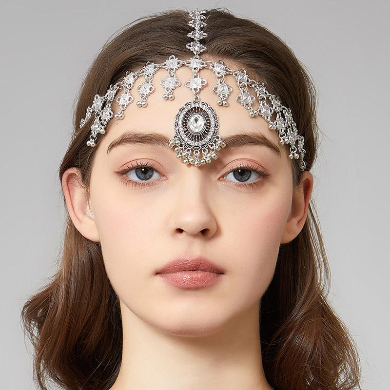 Ethnic Tassel Forehead Chain Hair Accessory , Bohemian Head Jewelry for Women , Cross - Border New Style