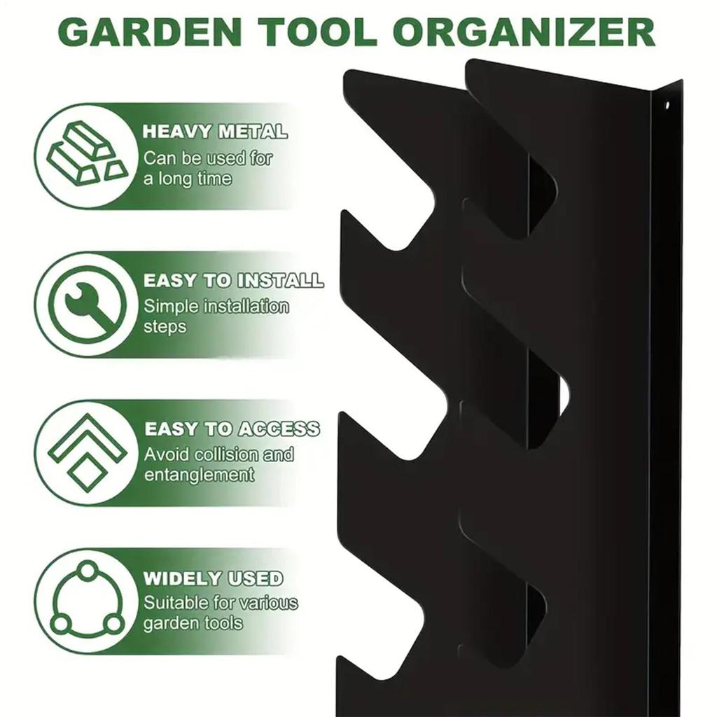 Wall Mount Shed Organizer With Large Storage Space Heavy Duty Garage Tool Garden Supplies Holder For Shovels And Rakes