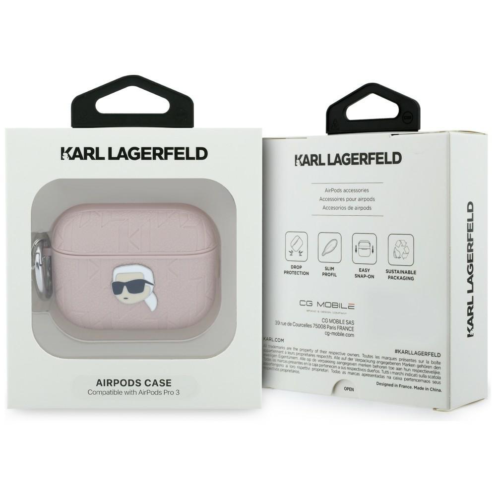 Karl Lagerfeld Monogram Karl Head Case for AirPods Pro 3 Pink